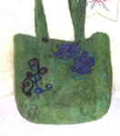 Felted bag with woven Loom Bloom