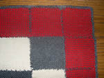 Detail of vintage wool throw, woven on standard loom