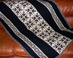 Black and white wool afghan