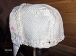 Baby Bonnet with Cross Stitch Embellishment